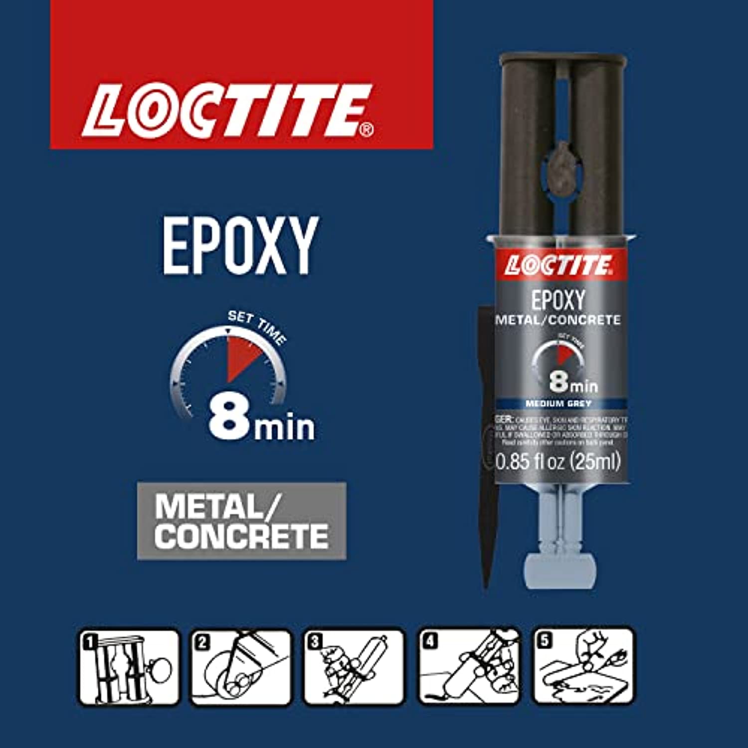 Loctite Epoxy Metal & Concrete Syringe 0.85 fl oz